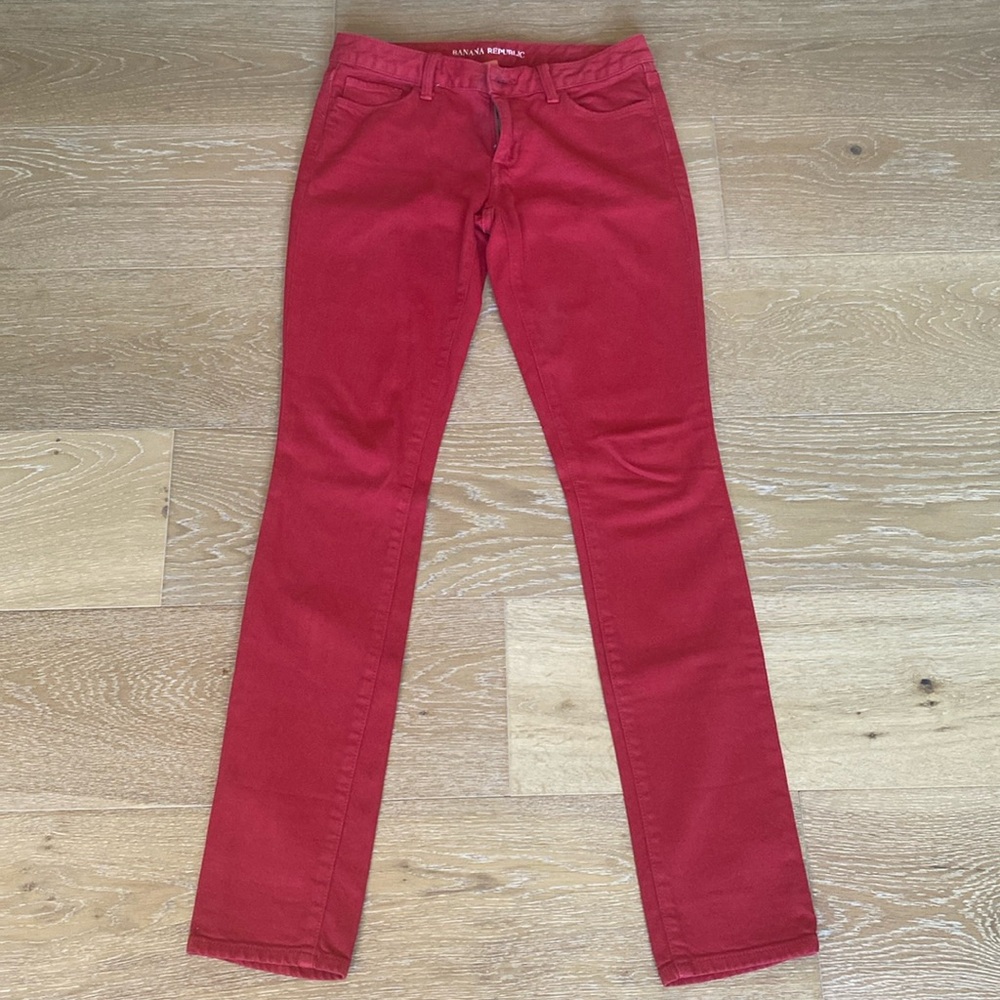 Banana republic women’s red skinny jeans size 27
